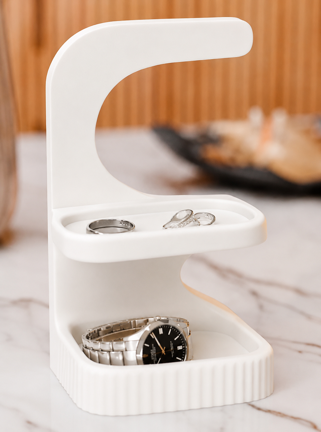 Modern Tiered Jewelry & Watch Organizer Stand