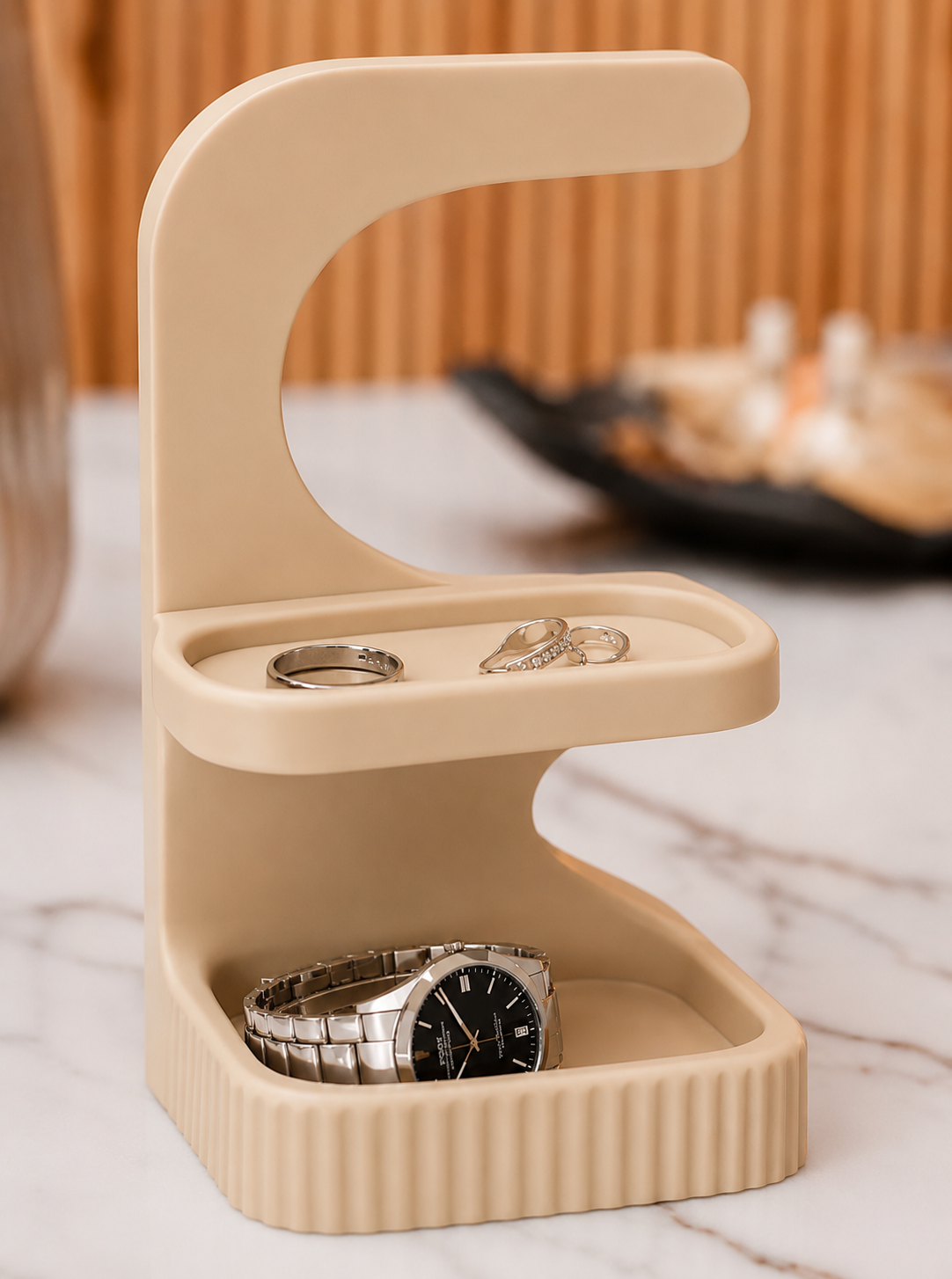 Modern Tiered Jewelry & Watch Organizer Stand
