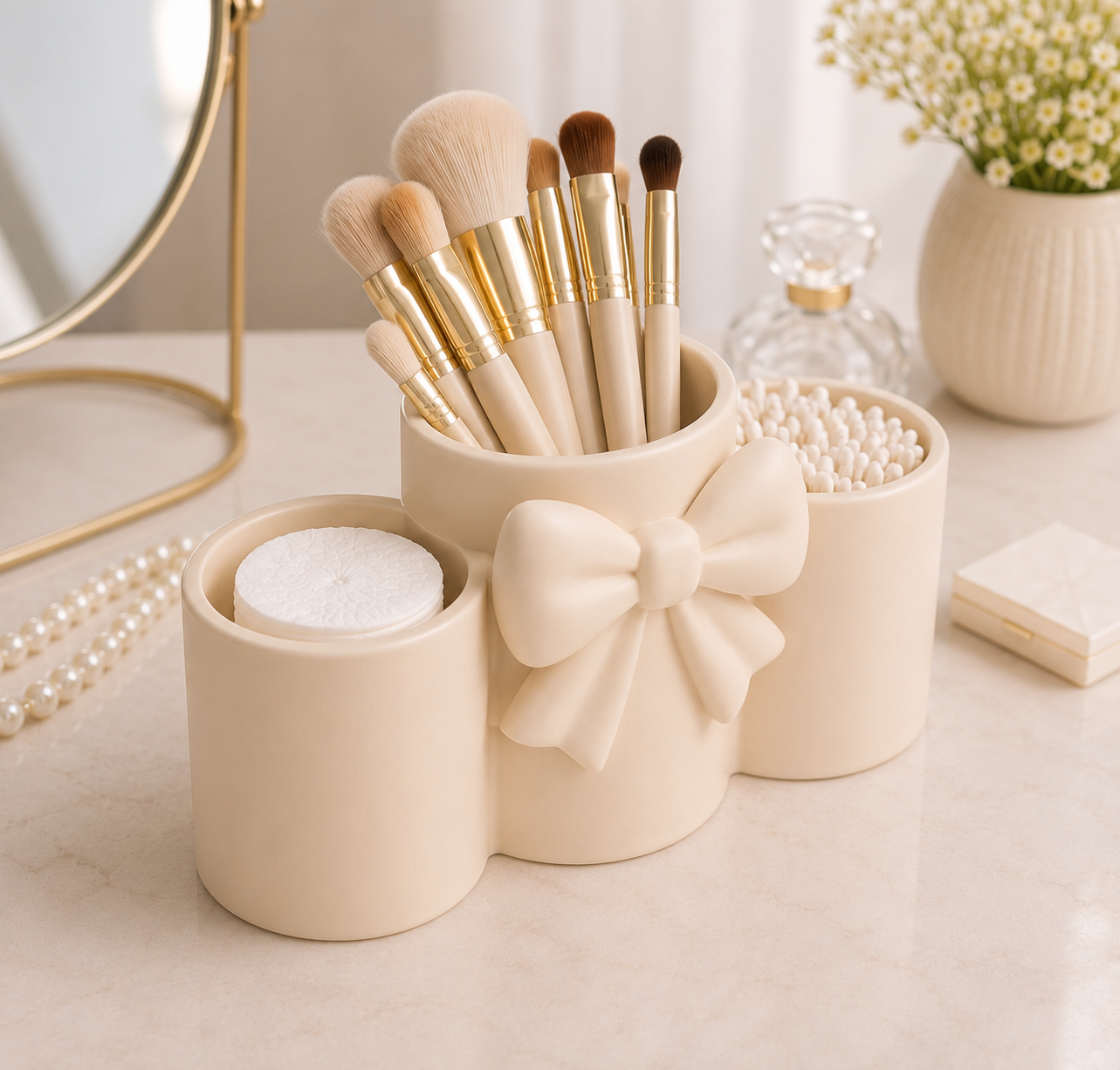 Bow Vanity Organizer Set