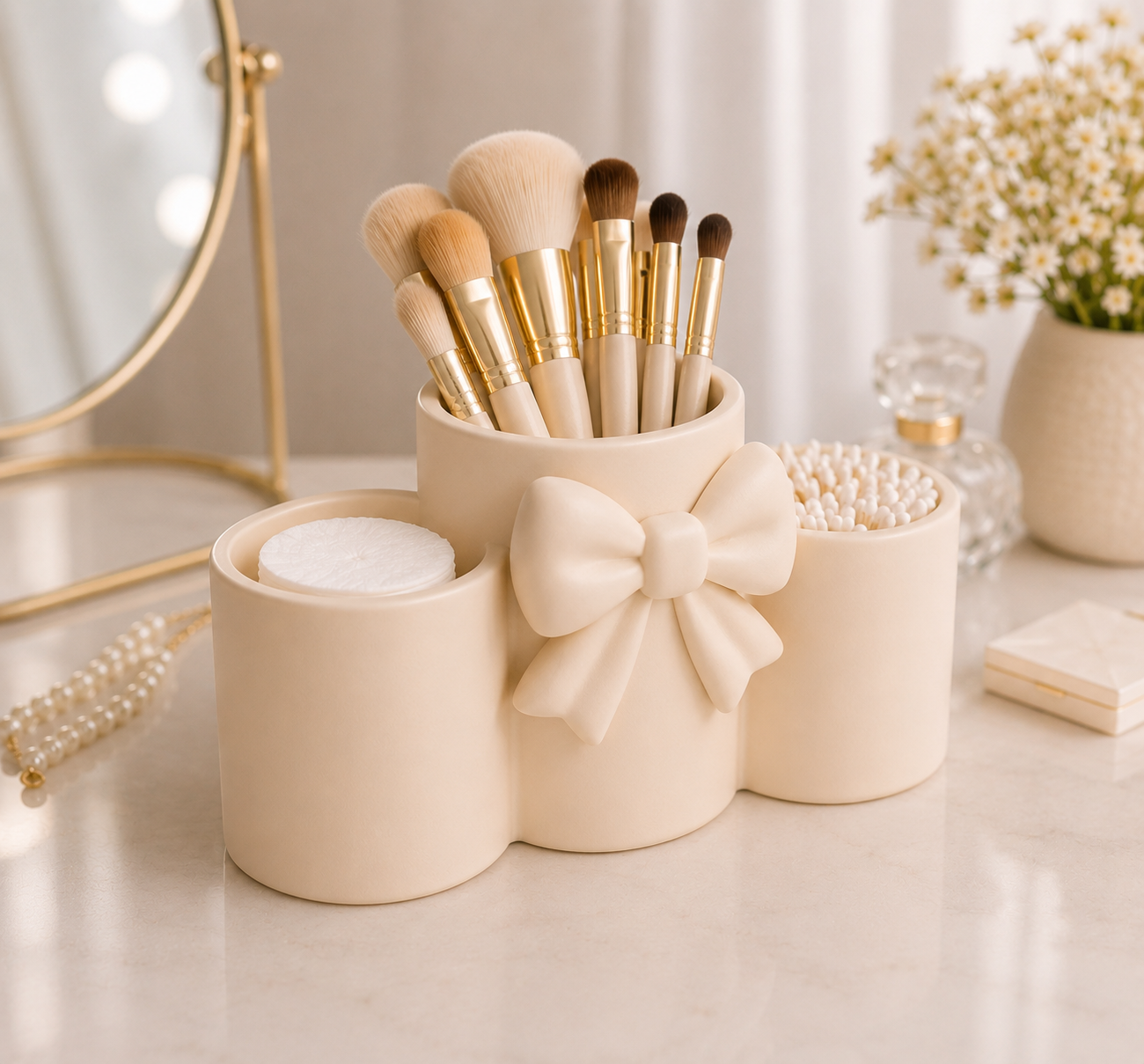 Bow Vanity Organizer Set